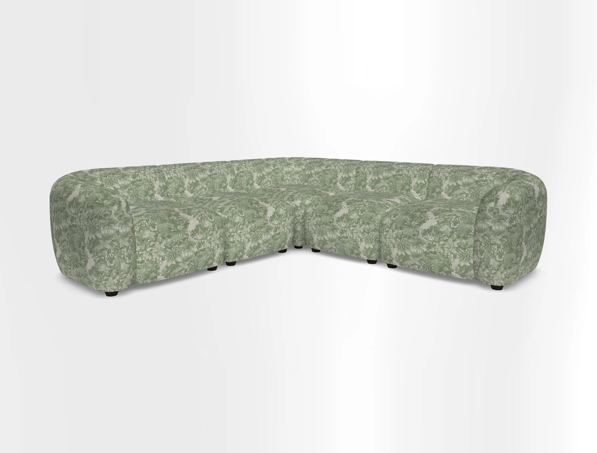 Form modular chaise sofa in Harpers Bazaar Spheres Artists Peony