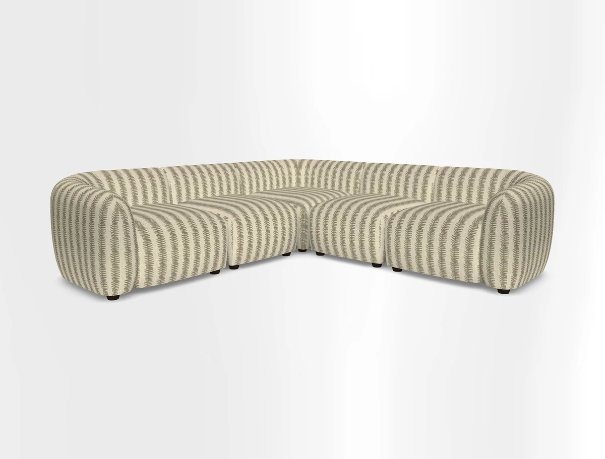 Form modular chaise sofa in Harpers Bazaar Spheres Artists Peony