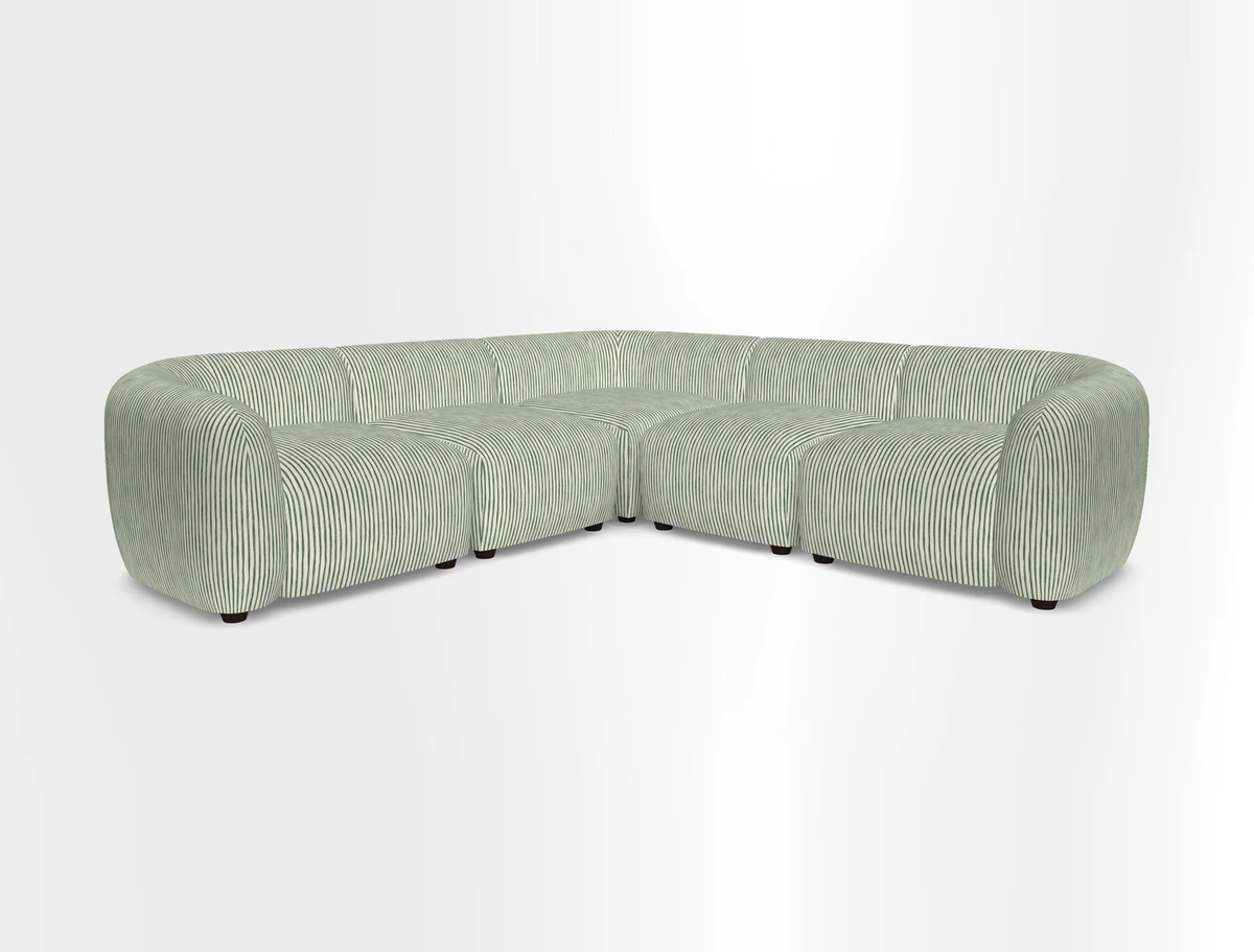 Form modular chaise sofa in Harpers Bazaar Spheres Artists Peony