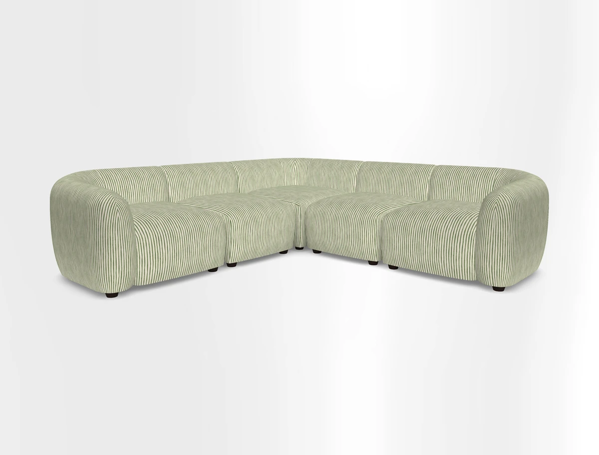 Form modular chaise sofa in Harpers Bazaar Spheres Artists Peony