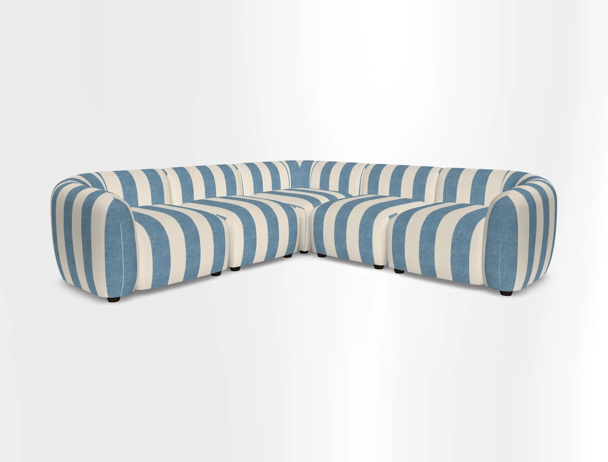 Form modular chaise sofa in Harpers Bazaar Spheres Artists Peony