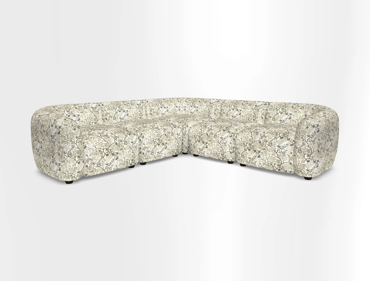 Form modular chaise sofa in Harpers Bazaar Spheres Artists Peony