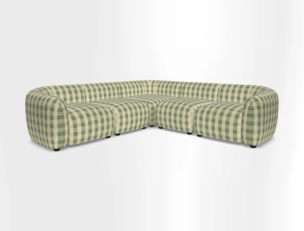 Form modular chaise sofa in Harpers Bazaar Spheres Artists Peony