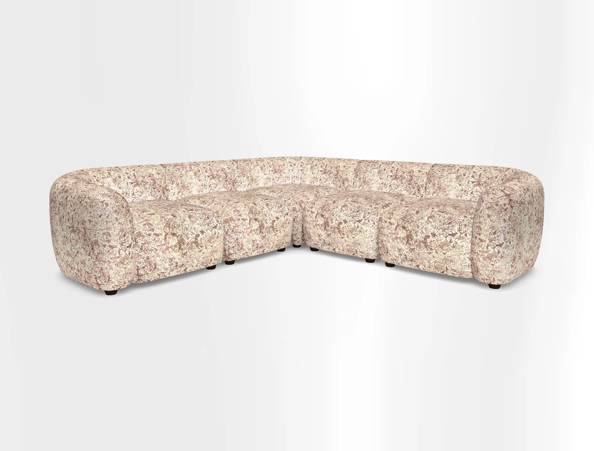 Form modular chaise sofa in Harpers Bazaar Spheres Artists Peony