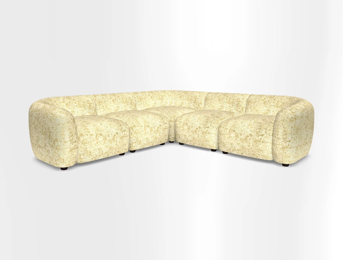 Form modular chaise sofa in Harpers Bazaar Spheres Artists Peony