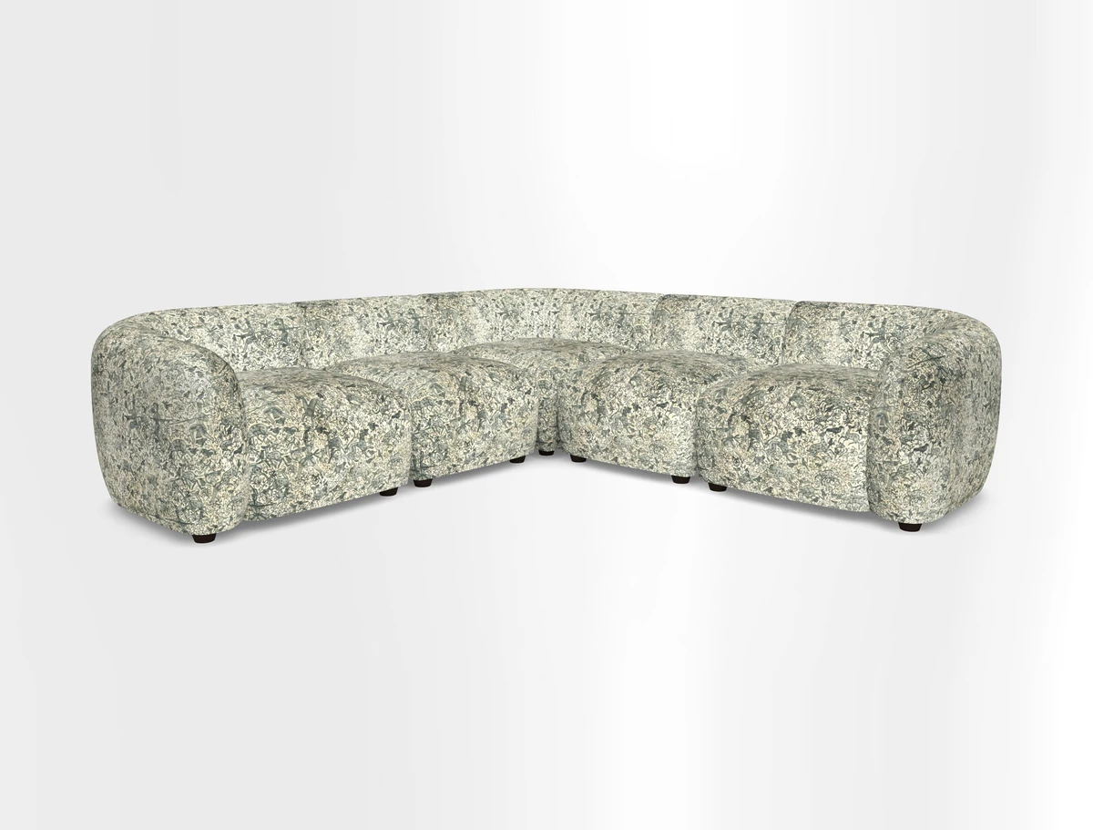 Form modular chaise sofa in Harpers Bazaar Spheres Artists Peony