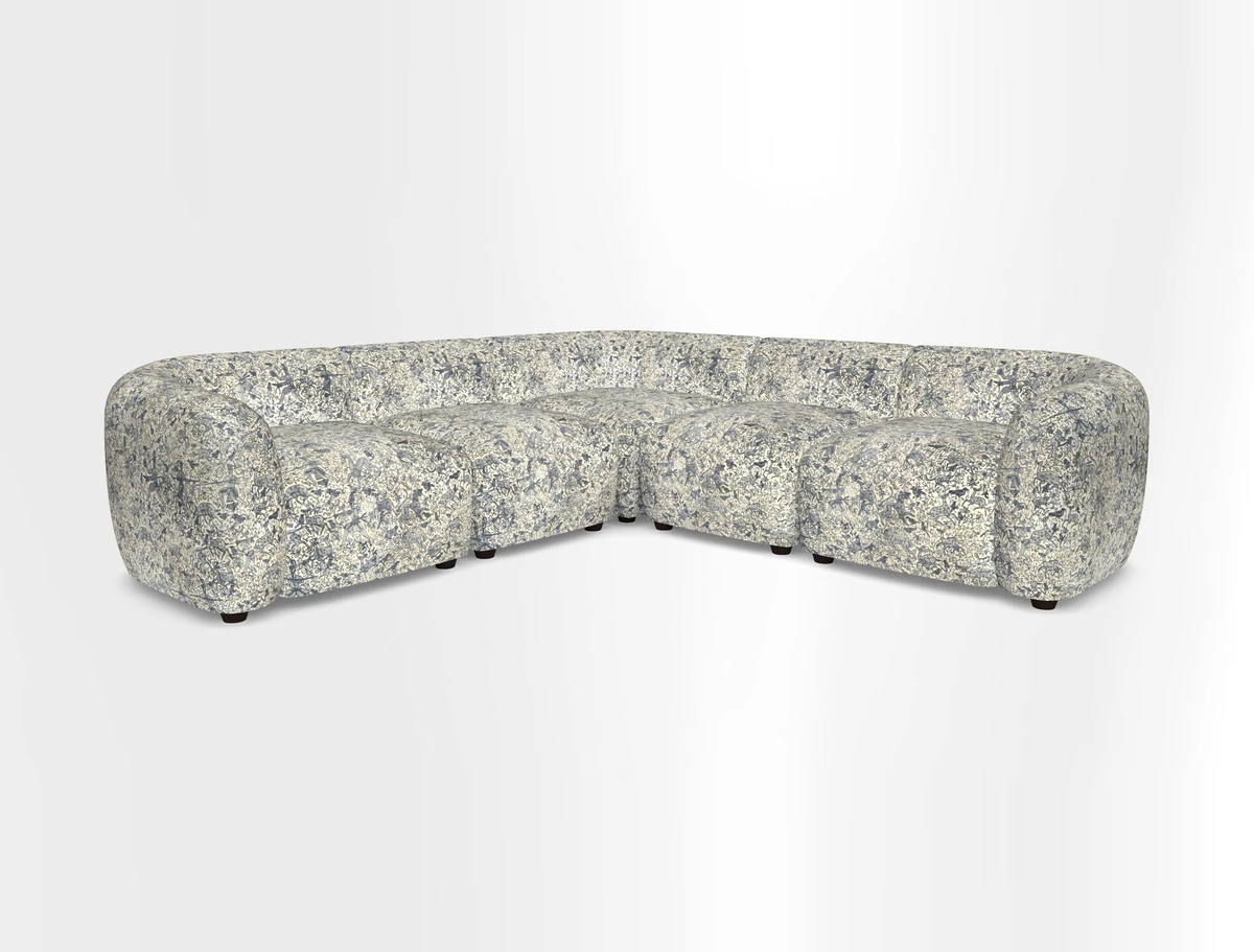 Form modular chaise sofa in Harpers Bazaar Spheres Artists Peony