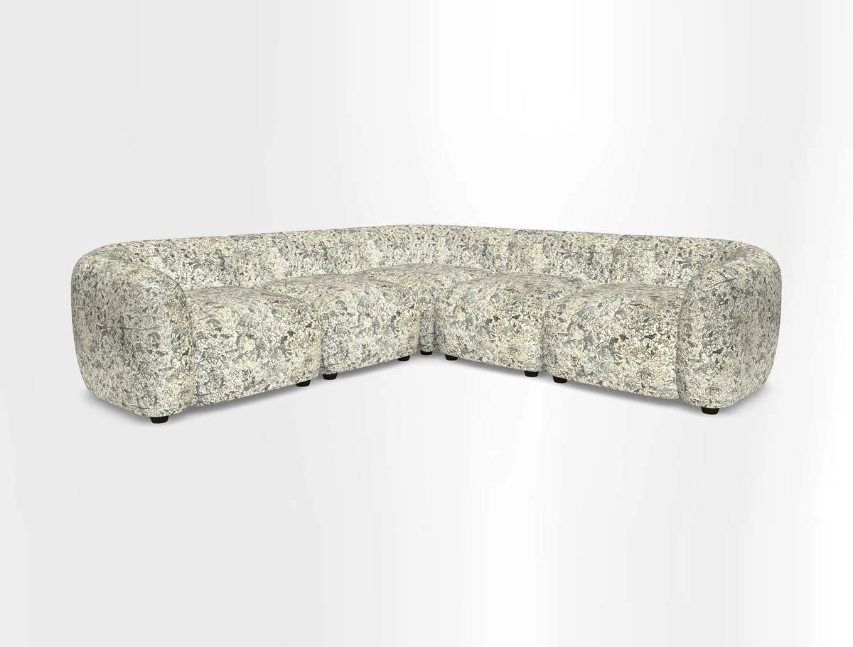 Form modular chaise sofa in Harpers Bazaar Spheres Artists Peony