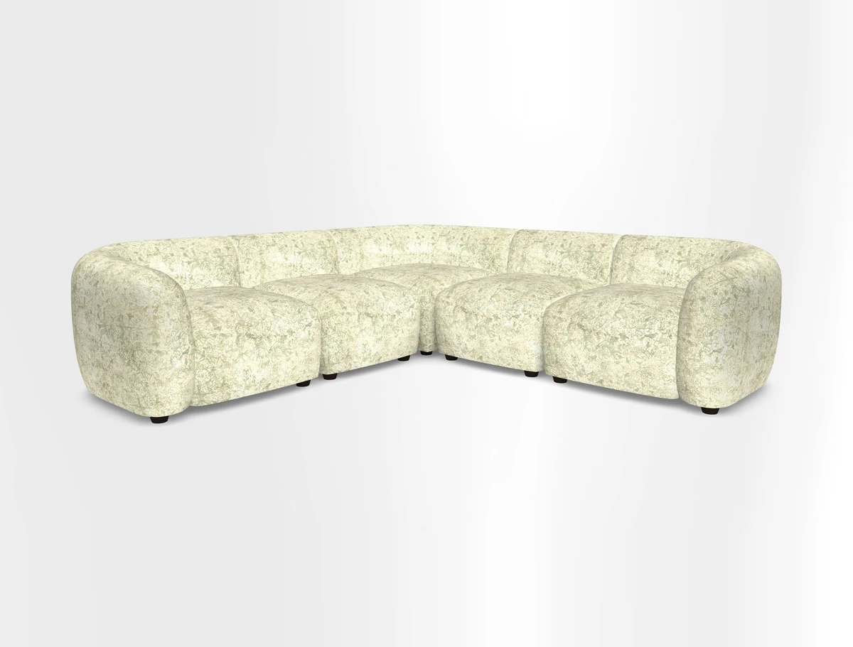 Form modular chaise sofa in Harpers Bazaar Spheres Artists Peony