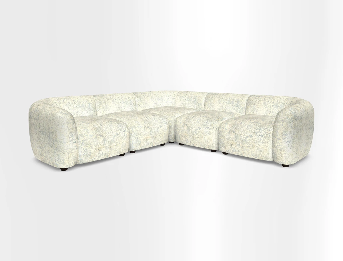 Form modular chaise sofa in Harpers Bazaar Spheres Artists Peony