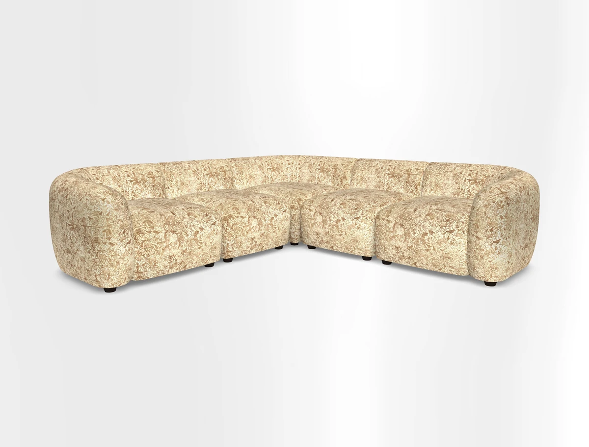 Form modular chaise sofa in Harpers Bazaar Spheres Artists Peony