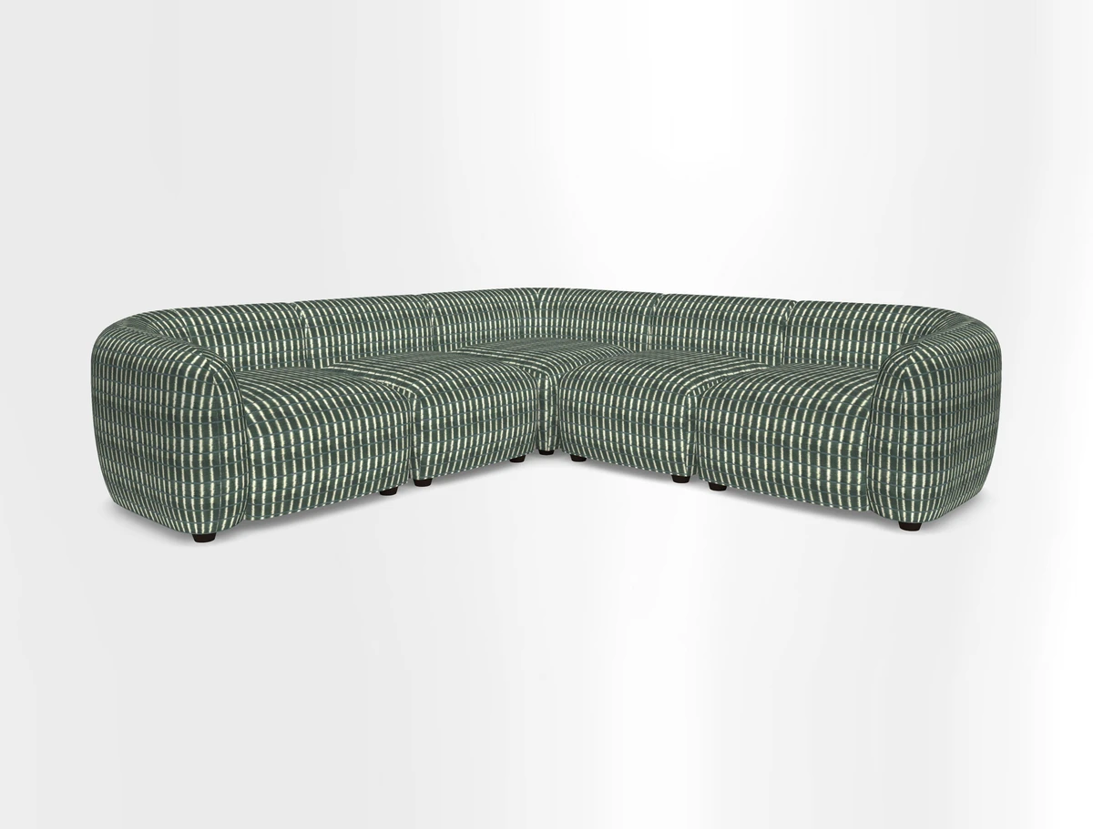 Form modular chaise sofa in Harpers Bazaar Spheres Artists Peony