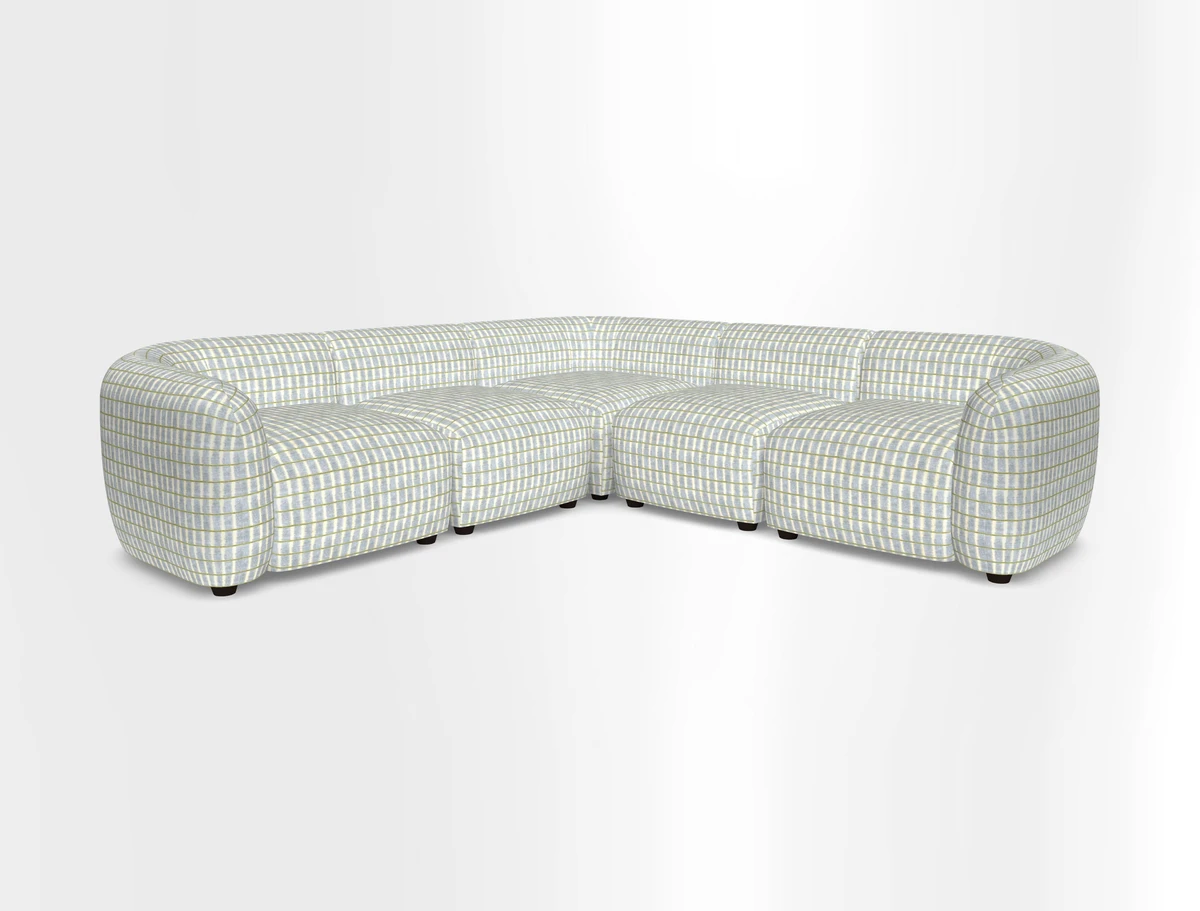 Form modular chaise sofa in Harpers Bazaar Spheres Artists Peony