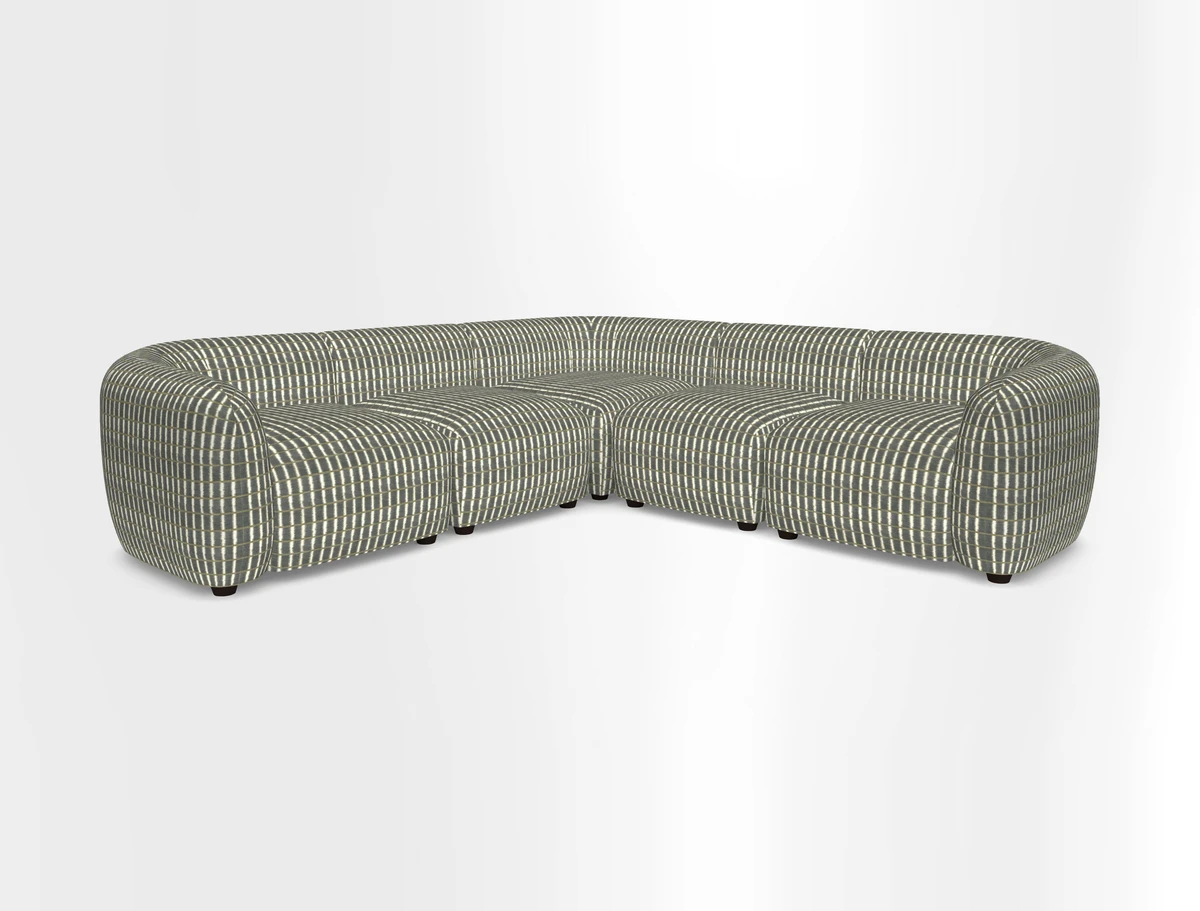 Form modular chaise sofa in Harpers Bazaar Spheres Artists Peony