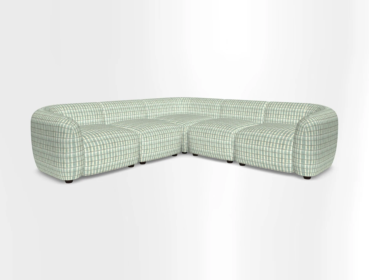 Form modular chaise sofa in Harpers Bazaar Spheres Artists Peony