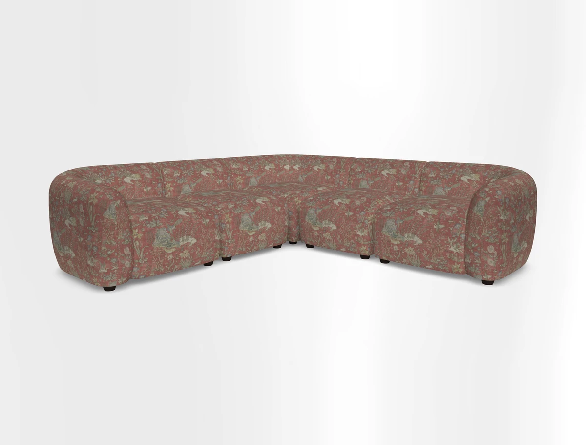 Form modular chaise sofa in Harpers Bazaar Spheres Artists Peony