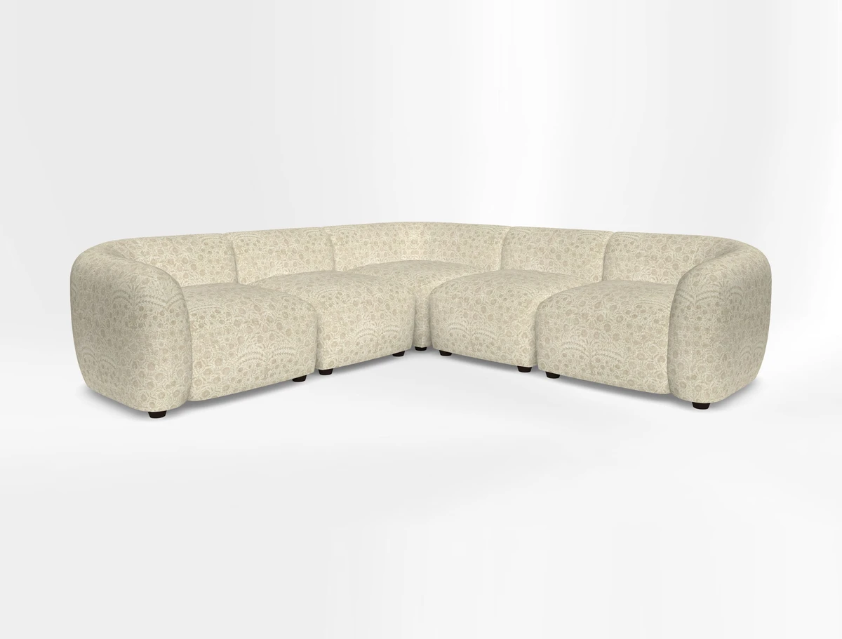 Form modular chaise sofa in Harpers Bazaar Spheres Artists Peony