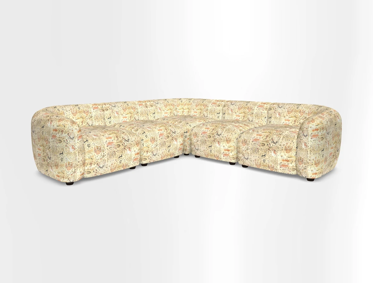 Form modular chaise sofa in Harpers Bazaar Spheres Artists Peony