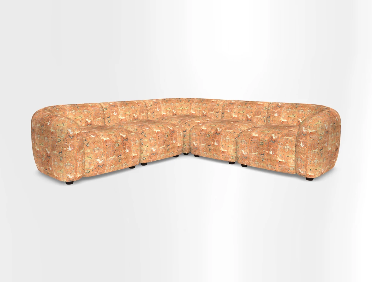 Form modular chaise sofa in Harpers Bazaar Spheres Artists Peony