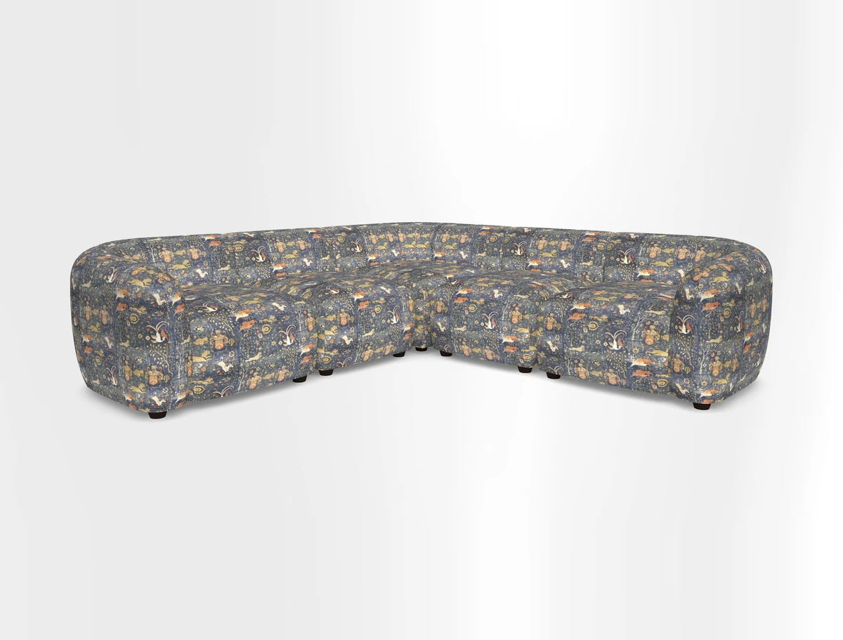 Form modular chaise sofa in Harpers Bazaar Spheres Artists Peony