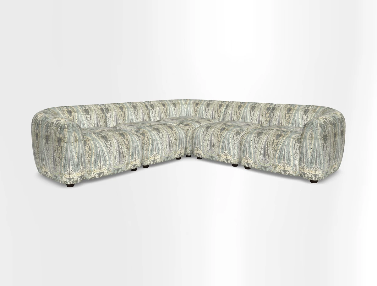 Form modular chaise sofa in Harpers Bazaar Spheres Artists Peony