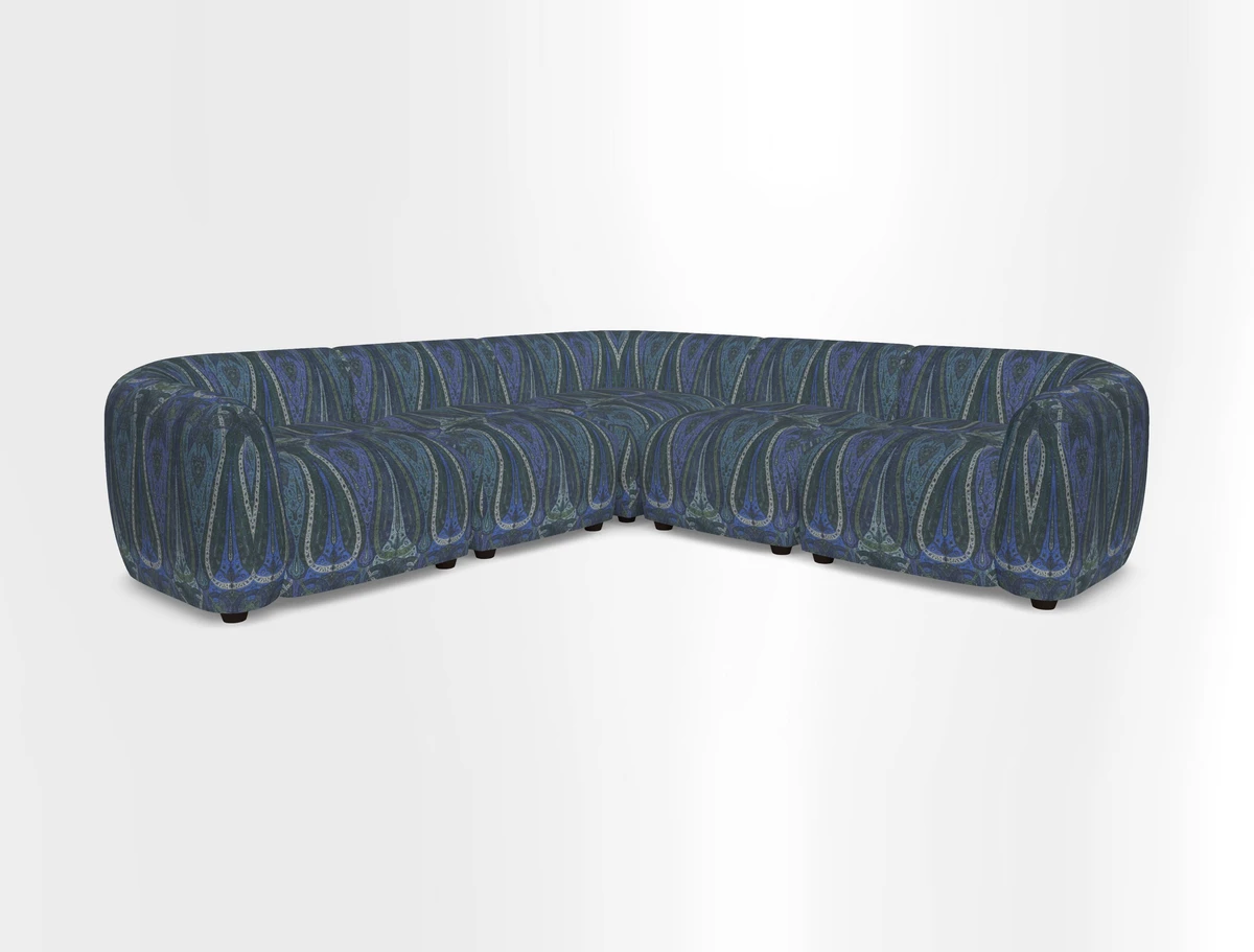 Form modular chaise sofa in Harpers Bazaar Spheres Artists Peony