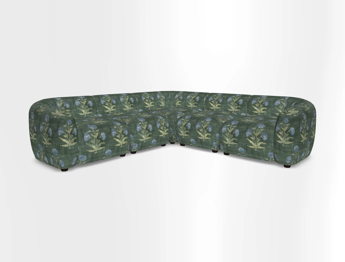 Form modular chaise sofa in Harpers Bazaar Spheres Artists Peony