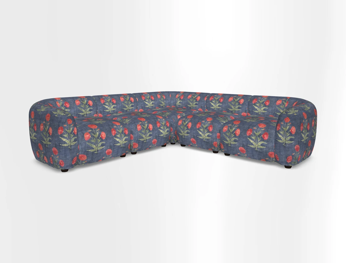 Form modular chaise sofa in Harpers Bazaar Spheres Artists Peony