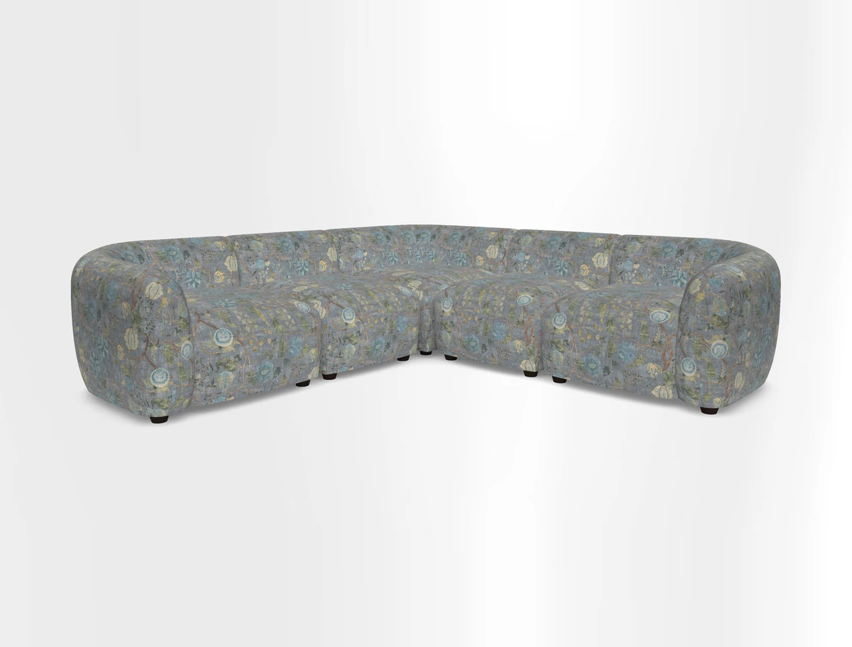 Form modular chaise sofa in Harpers Bazaar Spheres Artists Peony