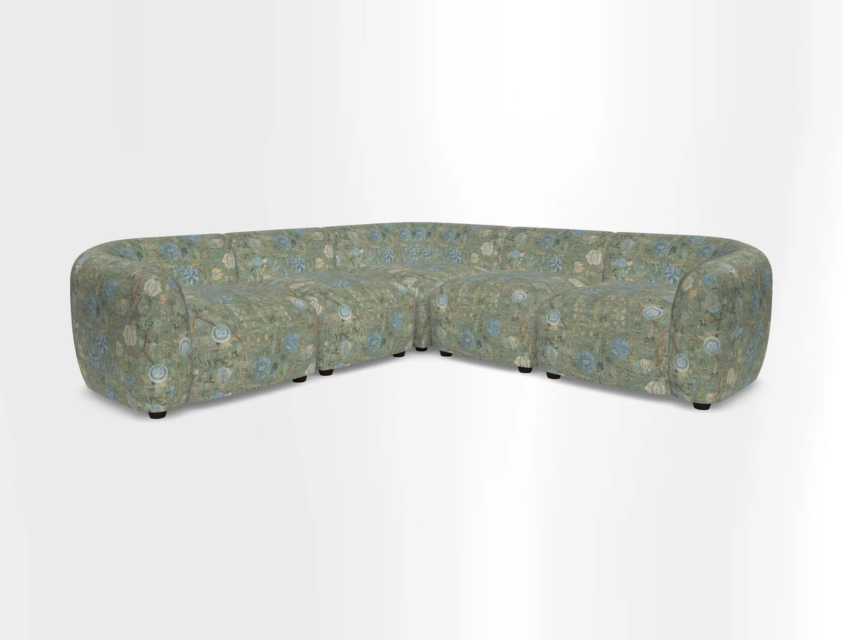 Form modular chaise sofa in Harpers Bazaar Spheres Artists Peony