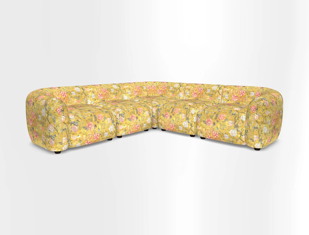 Form modular chaise sofa in Harpers Bazaar Spheres Artists Peony