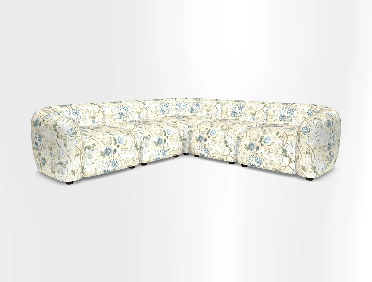 Form modular chaise sofa in Harpers Bazaar Spheres Artists Peony