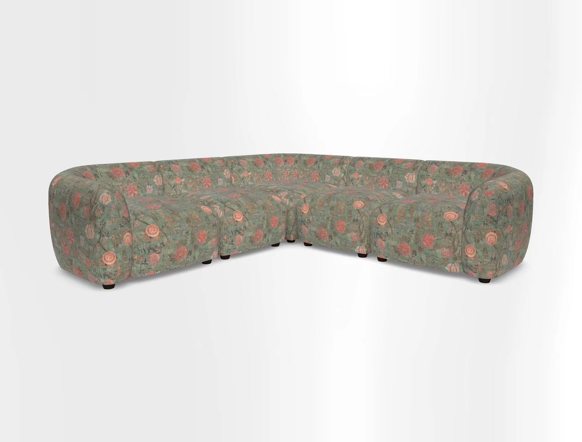 Form modular chaise sofa in Harpers Bazaar Spheres Artists Peony