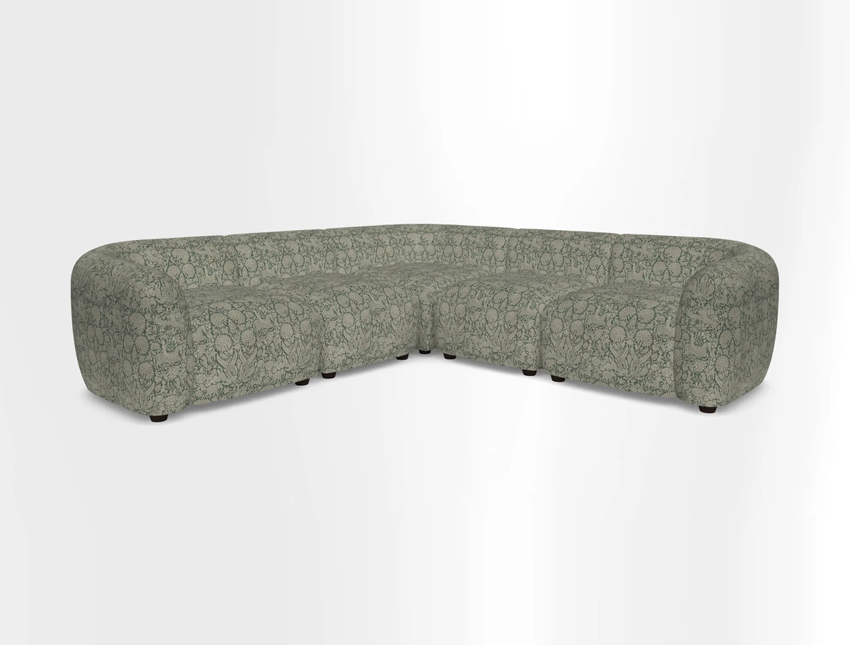 Form modular chaise sofa in Harpers Bazaar Spheres Artists Peony