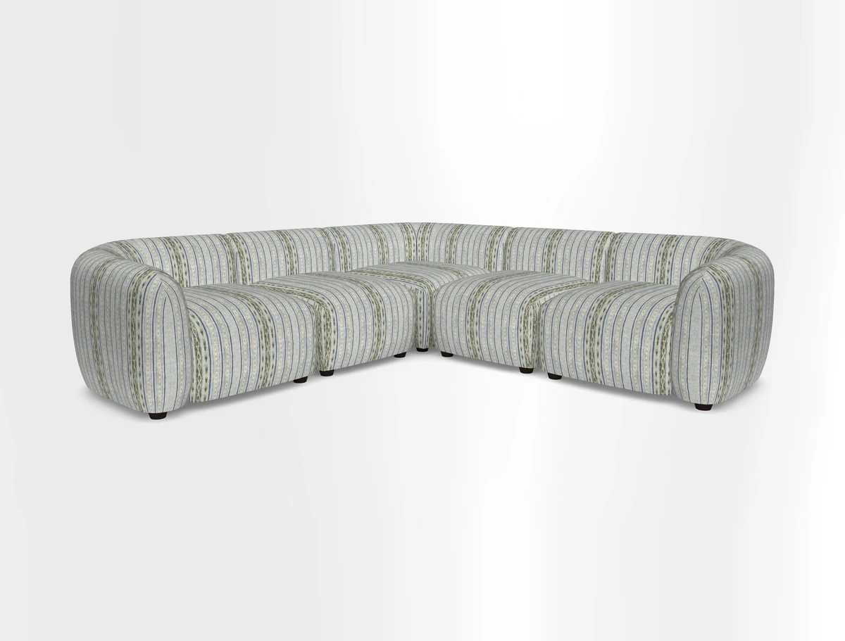 Form modular chaise sofa in Harpers Bazaar Spheres Artists Peony