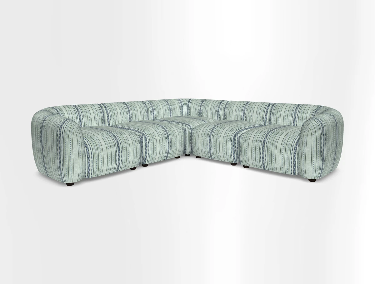 Form modular chaise sofa in Harpers Bazaar Spheres Artists Peony