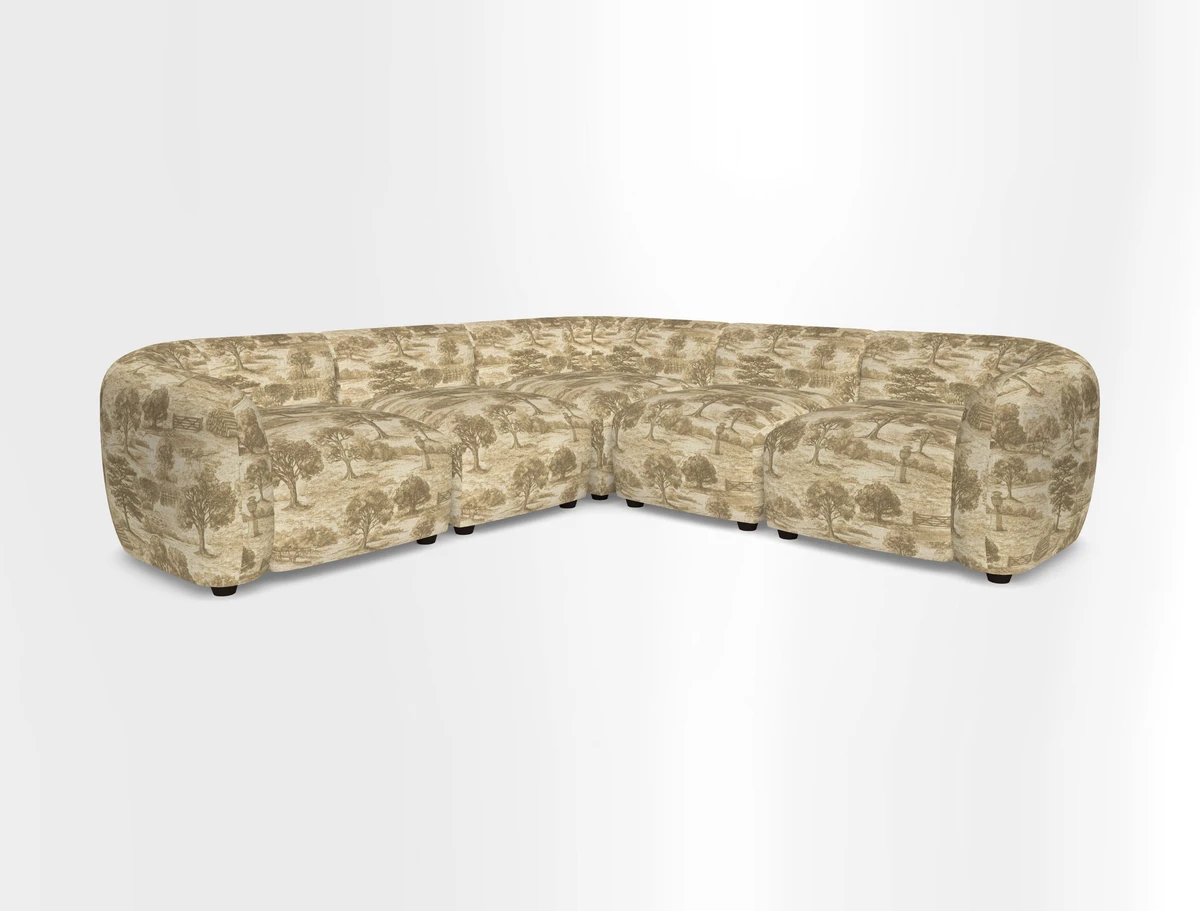 Form modular chaise sofa in Harpers Bazaar Spheres Artists Peony