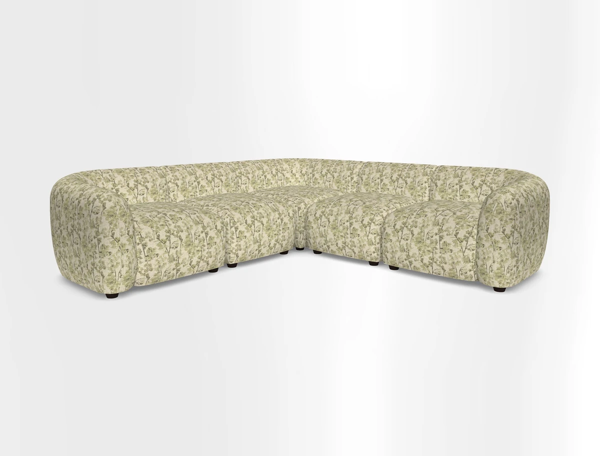 Form modular chaise sofa in Harpers Bazaar Spheres Artists Peony