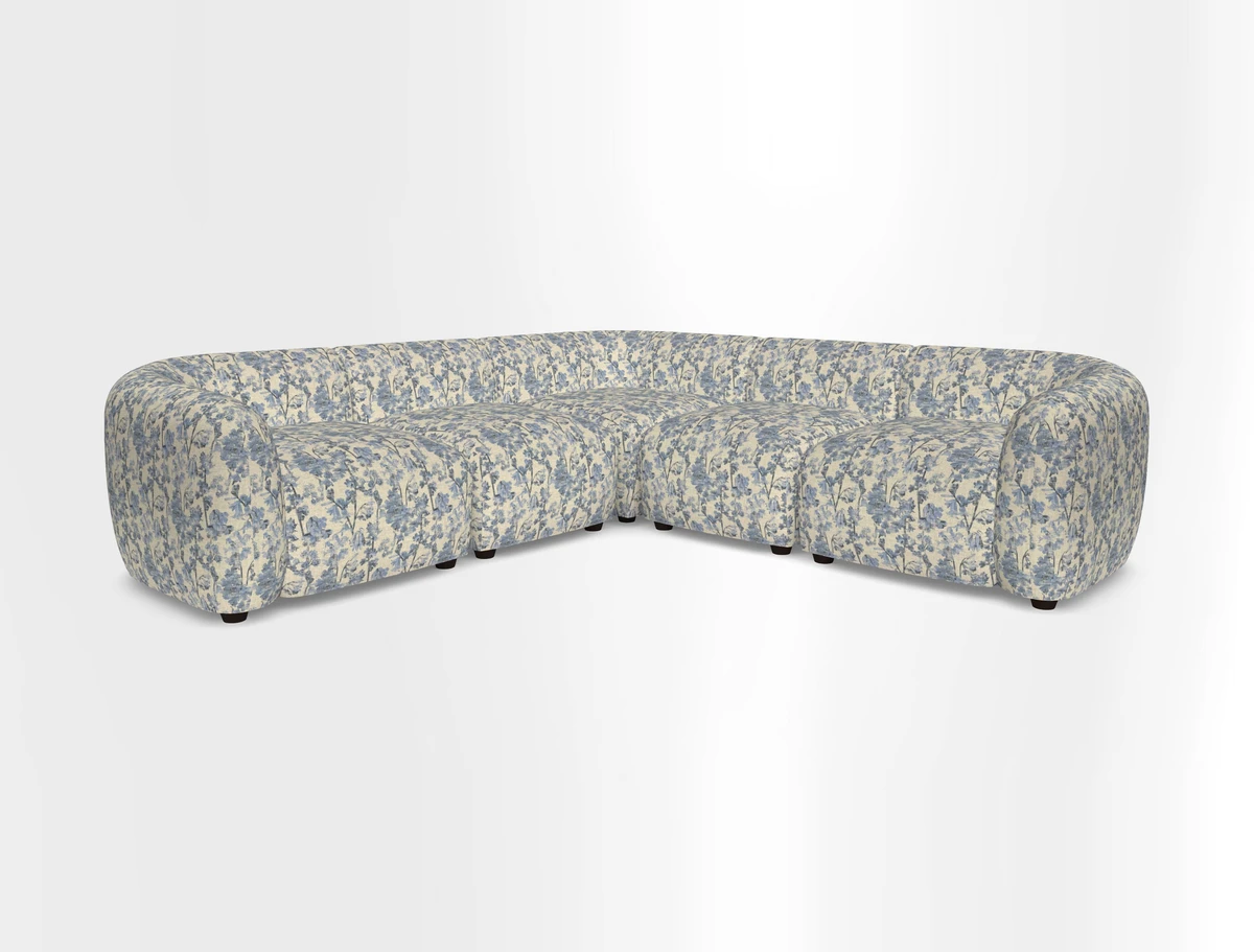 Form modular chaise sofa in Harpers Bazaar Spheres Artists Peony