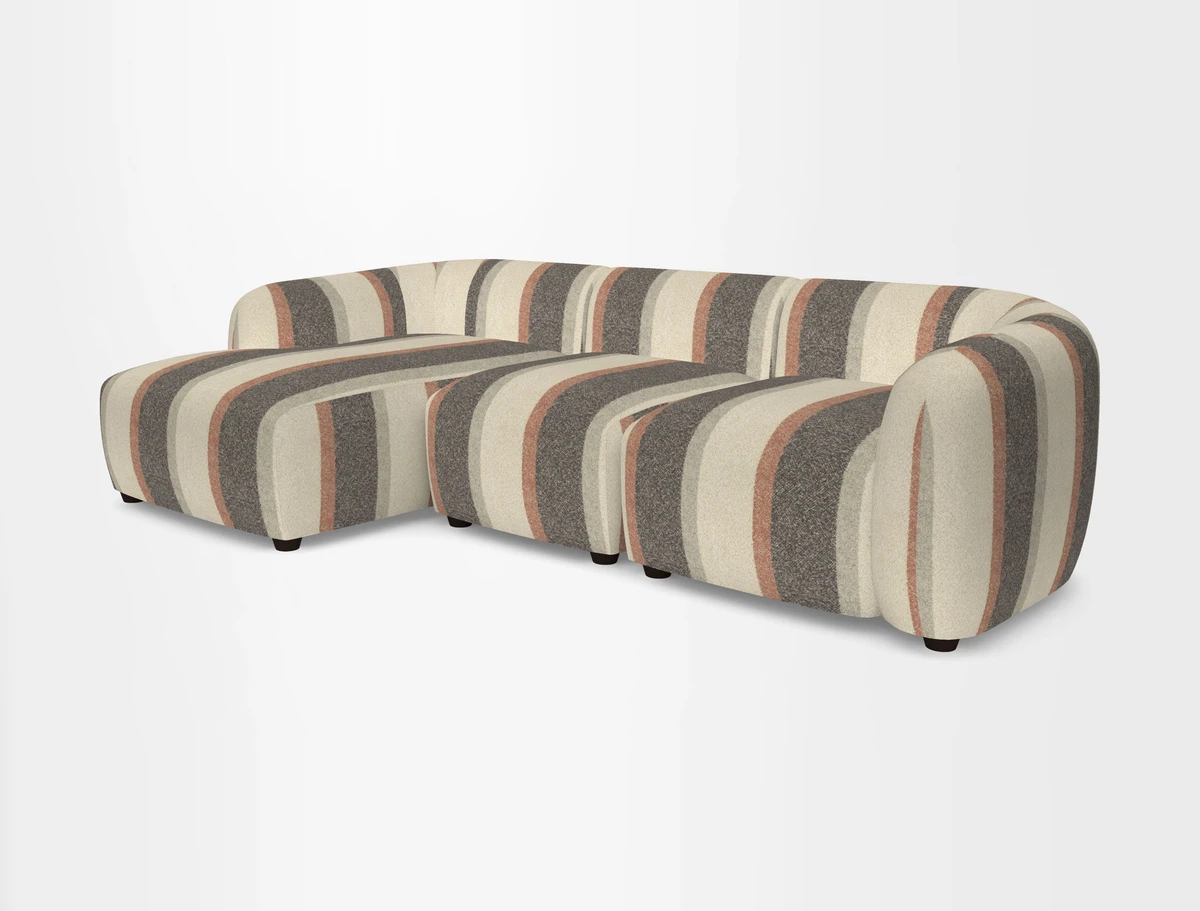 Form modular chaise sofa LHF in Harpers Bazaar Spheres Artists Peony