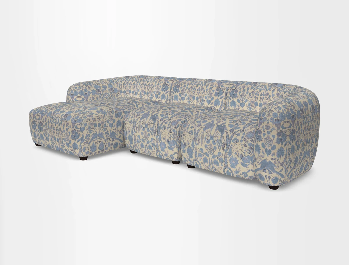 Form modular chaise sofa LHF in Harpers Bazaar Spheres Artists Peony