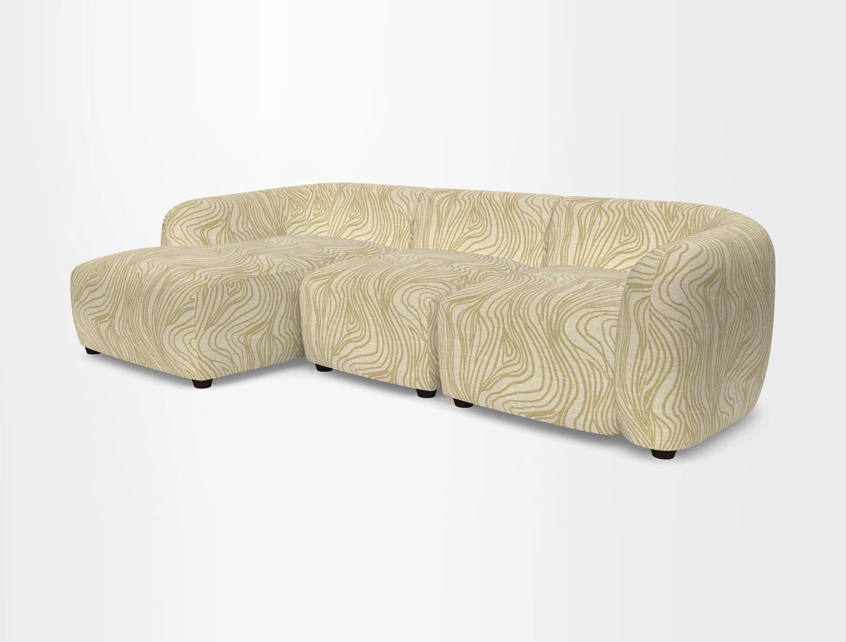 Form modular chaise sofa LHF in Harpers Bazaar Spheres Artists Peony