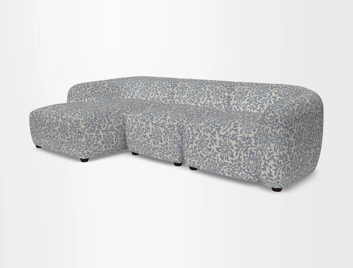 Form modular chaise sofa LHF in Harpers Bazaar Spheres Artists Peony