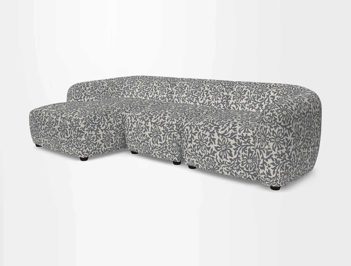 Form modular chaise sofa LHF in Harpers Bazaar Spheres Artists Peony