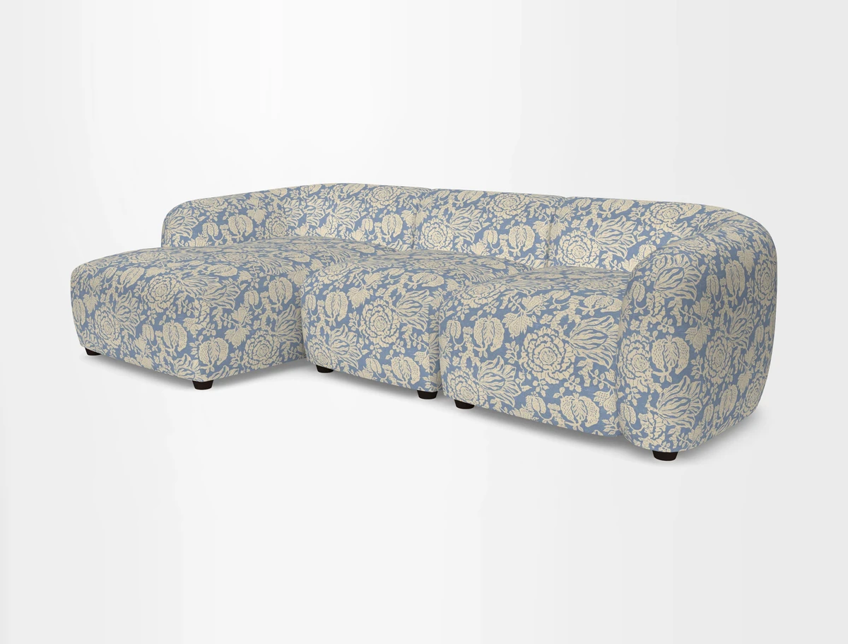 Form modular chaise sofa LHF in Harpers Bazaar Spheres Artists Peony