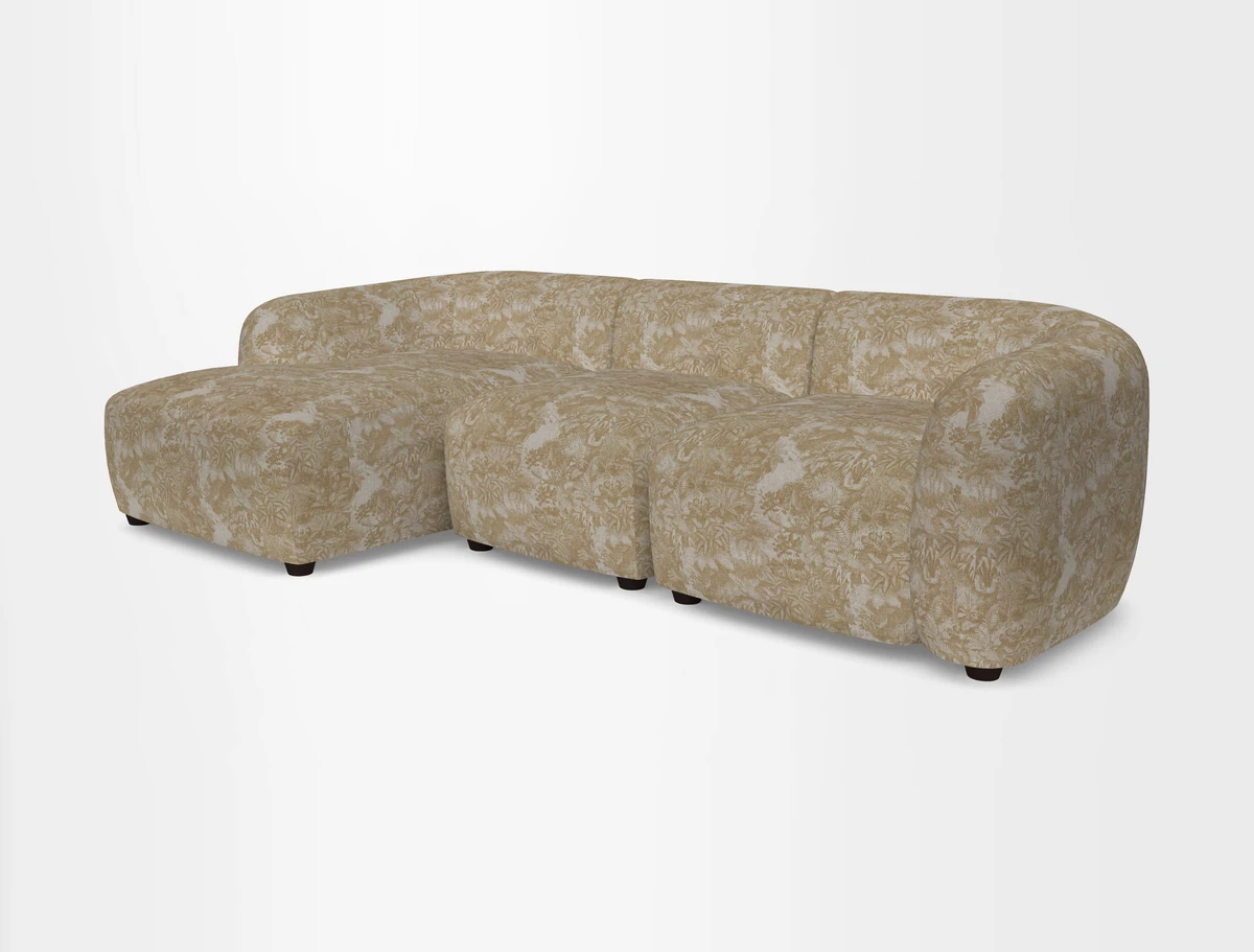 Form modular chaise sofa LHF in Harpers Bazaar Spheres Artists Peony