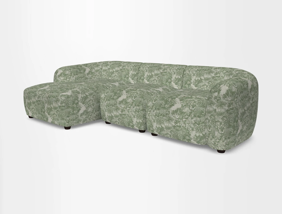 Form modular chaise sofa LHF in Harpers Bazaar Spheres Artists Peony