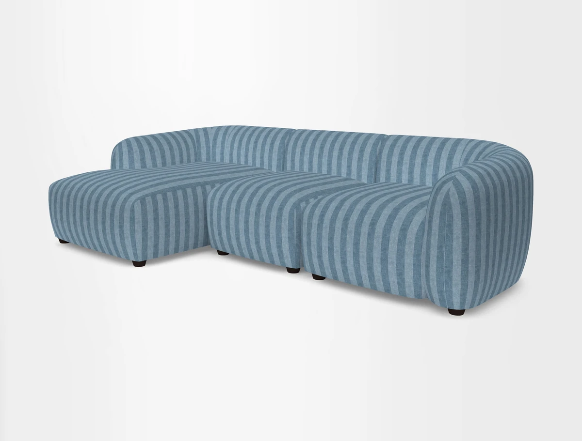 Form modular chaise sofa LHF in Harpers Bazaar Spheres Artists Peony