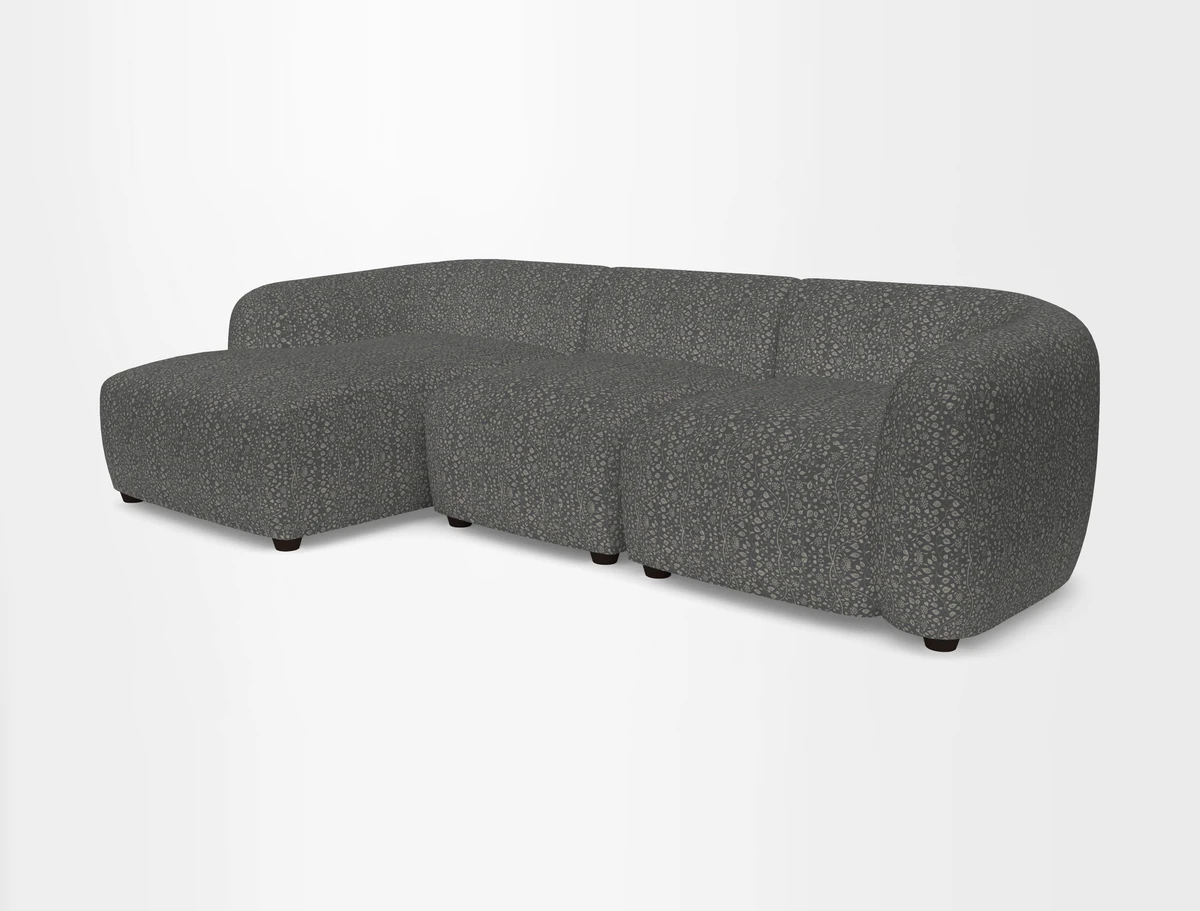 Form modular chaise sofa LHF in Harpers Bazaar Spheres Artists Peony