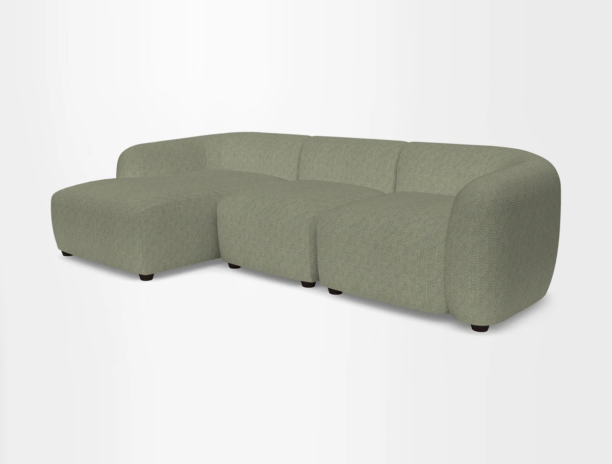 Form modular chaise sofa LHF in Harpers Bazaar Spheres Artists Peony